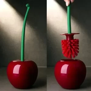 Red Cherry Shape Toilet Brush Holder Set (also in Apple & Orange design)