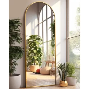 Gold Arched Full Length Mirror (18"x58")